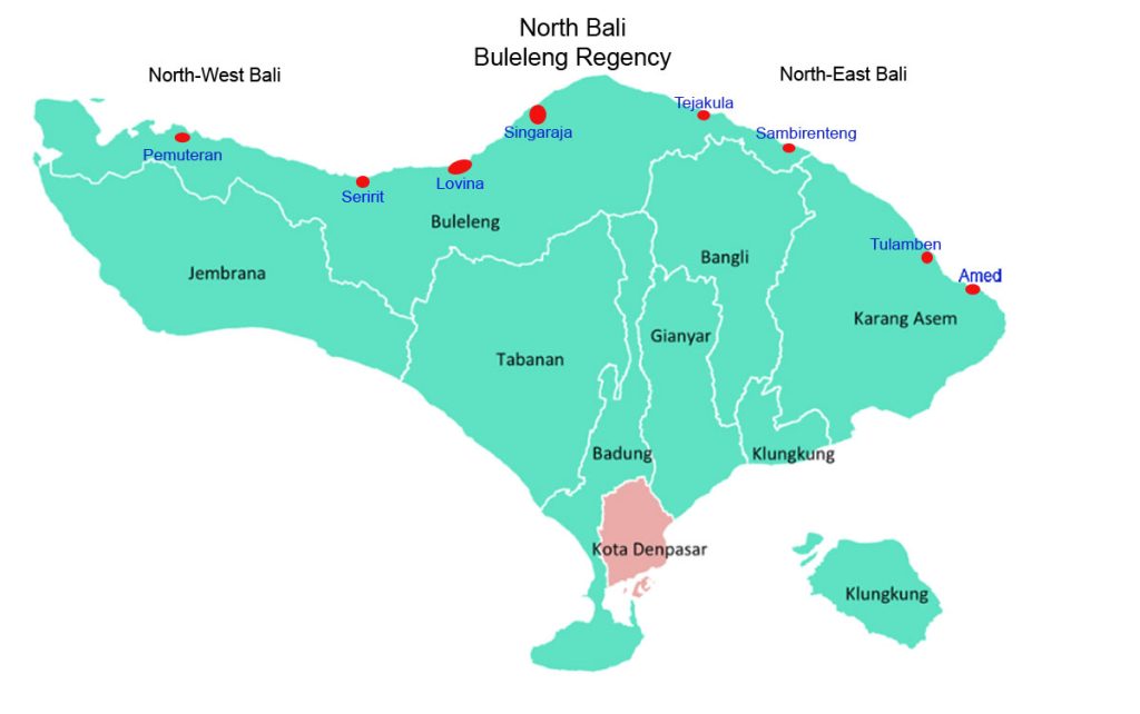 north bali map